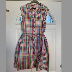 Tommy Hilfiger Womens  Rainbow Plaid Sleeveless Shirt Dress, Size: 16, EUC